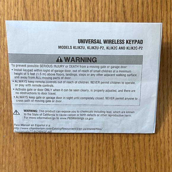 Chamberlain Original Clicker® Universal Wireless Keypad - Picture 5 of 6